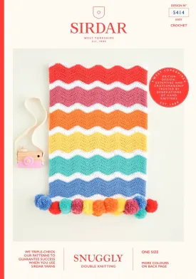 Sirdar Snuggly Double Knit Crochet Baby Blanket Pattern 5414