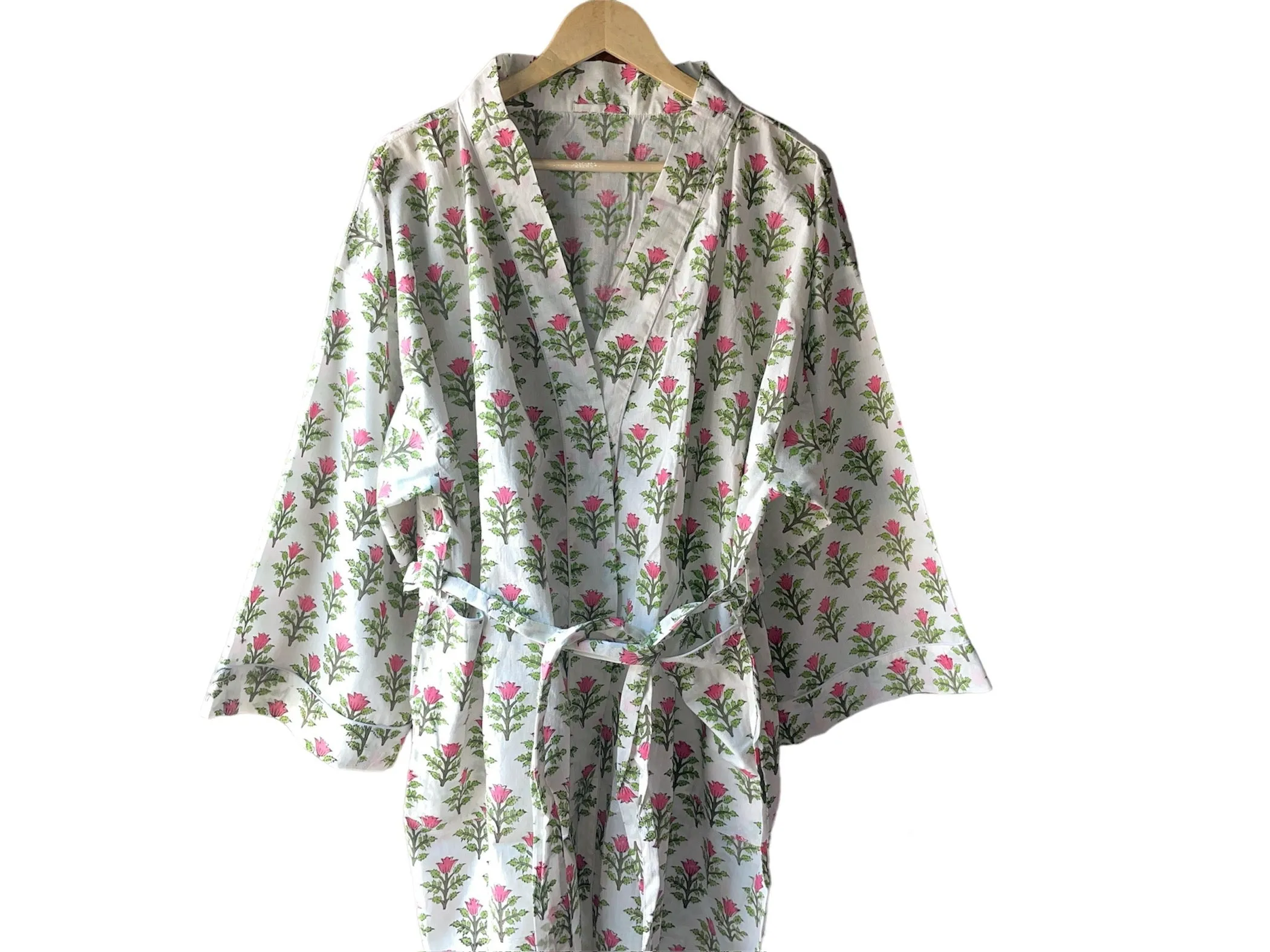 Small Mughal Buti Print - Kimono Robe