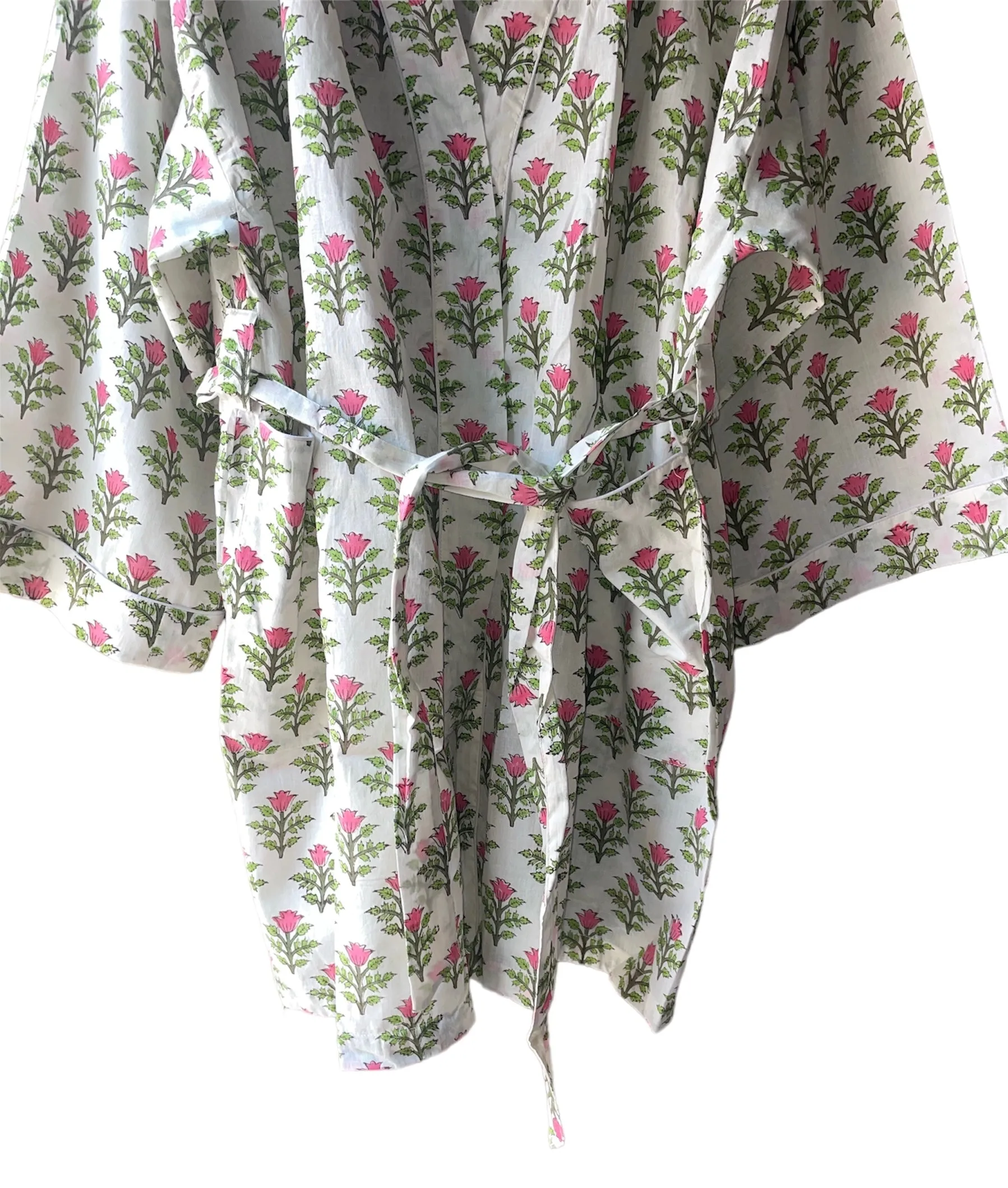 Small Mughal Buti Print - Kimono Robe