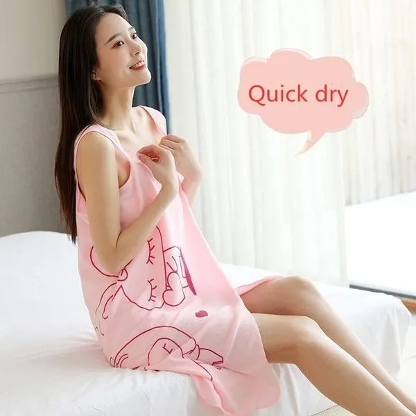 Soft Cotton Bathrobe for Girls & Women || Bath Robe Towel for Women ||Quick Dry Dress Towel for Ladies.