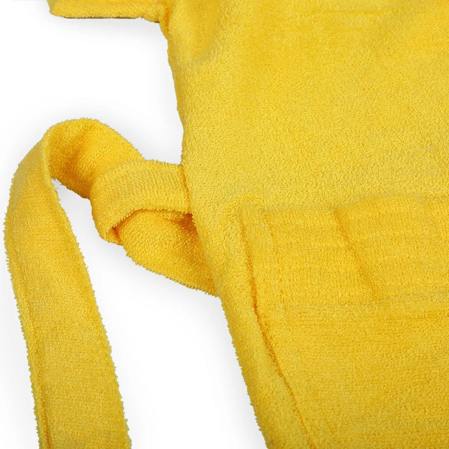 Solid Kids Half Sleeves Pocket with Waist Belt Bathrobe - Yellow