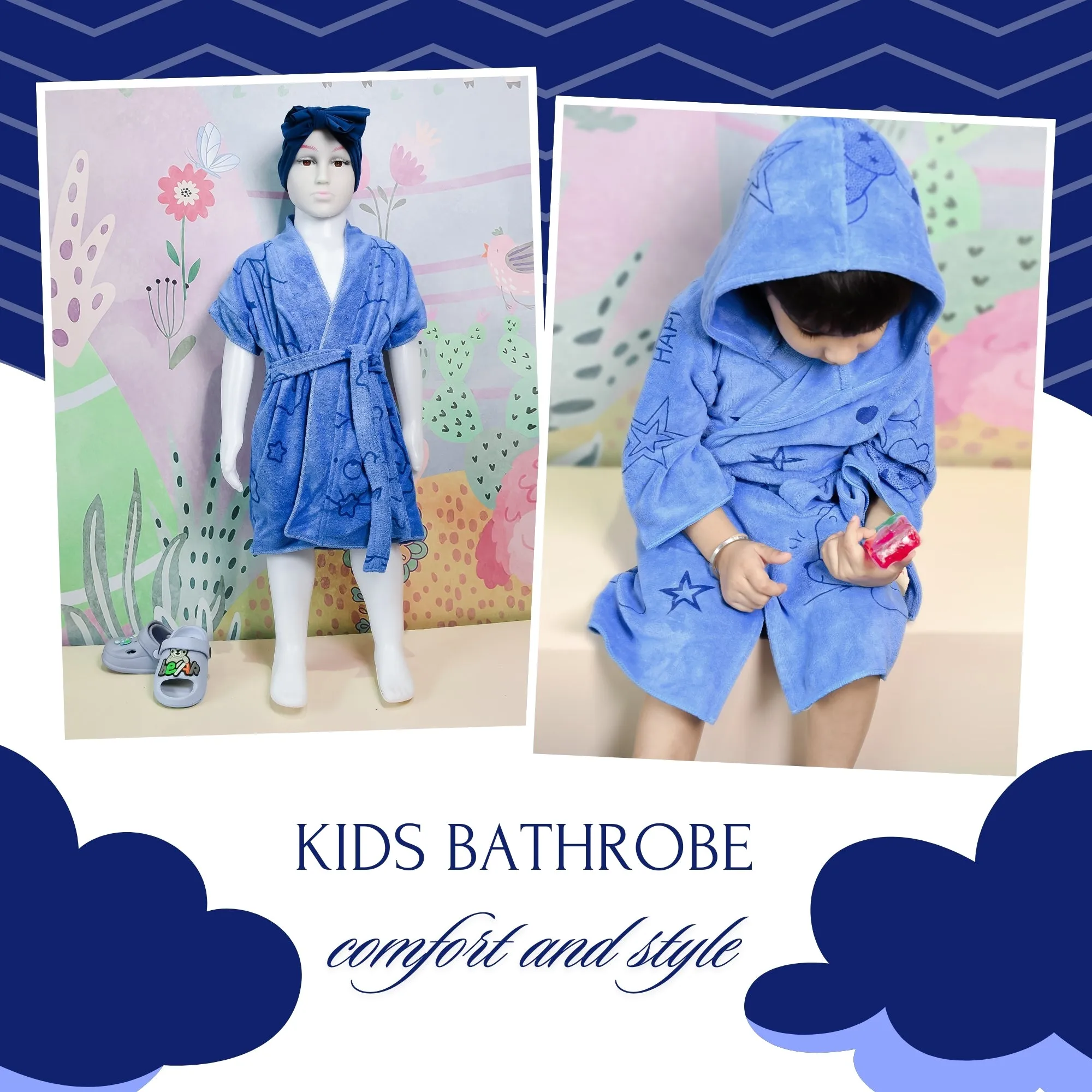 THE LITTLE LOOKERS Swimming Bath Gown for Kids, Bath Gown for Baby Boys/Baby Girls | Swimming Gown for Kids