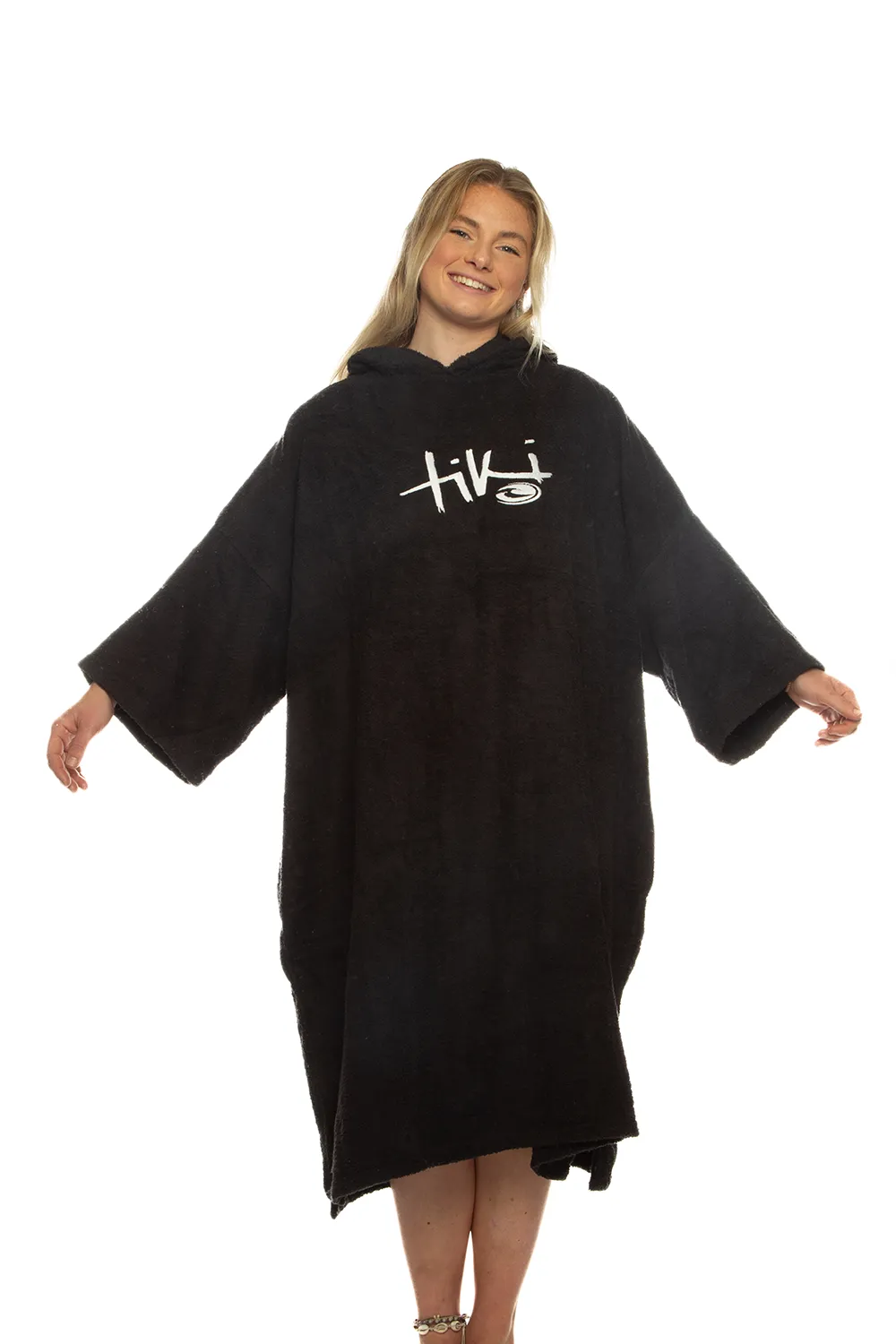 Tiki Adults Hooded Change Robe Black