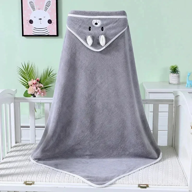 Toddler Baby Hooded Towels Newborn Kids Bathrobe Super Soft Bath Towel Blanket Warm Sleeping Swaddle Wrap for Infant Boys Girls