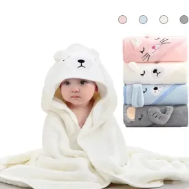 Toddler Baby Hooded Towels Newborn Kids Bathrobe Super Soft Bath Towel Blanket Warm Sleeping Swaddle Wrap for Infant Boys Girls