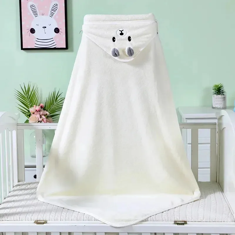 Toddler Baby Hooded Towels Newborn Kids Bathrobe Super Soft Bath Towel Blanket Warm Sleeping Swaddle Wrap for Infant Boys Girls