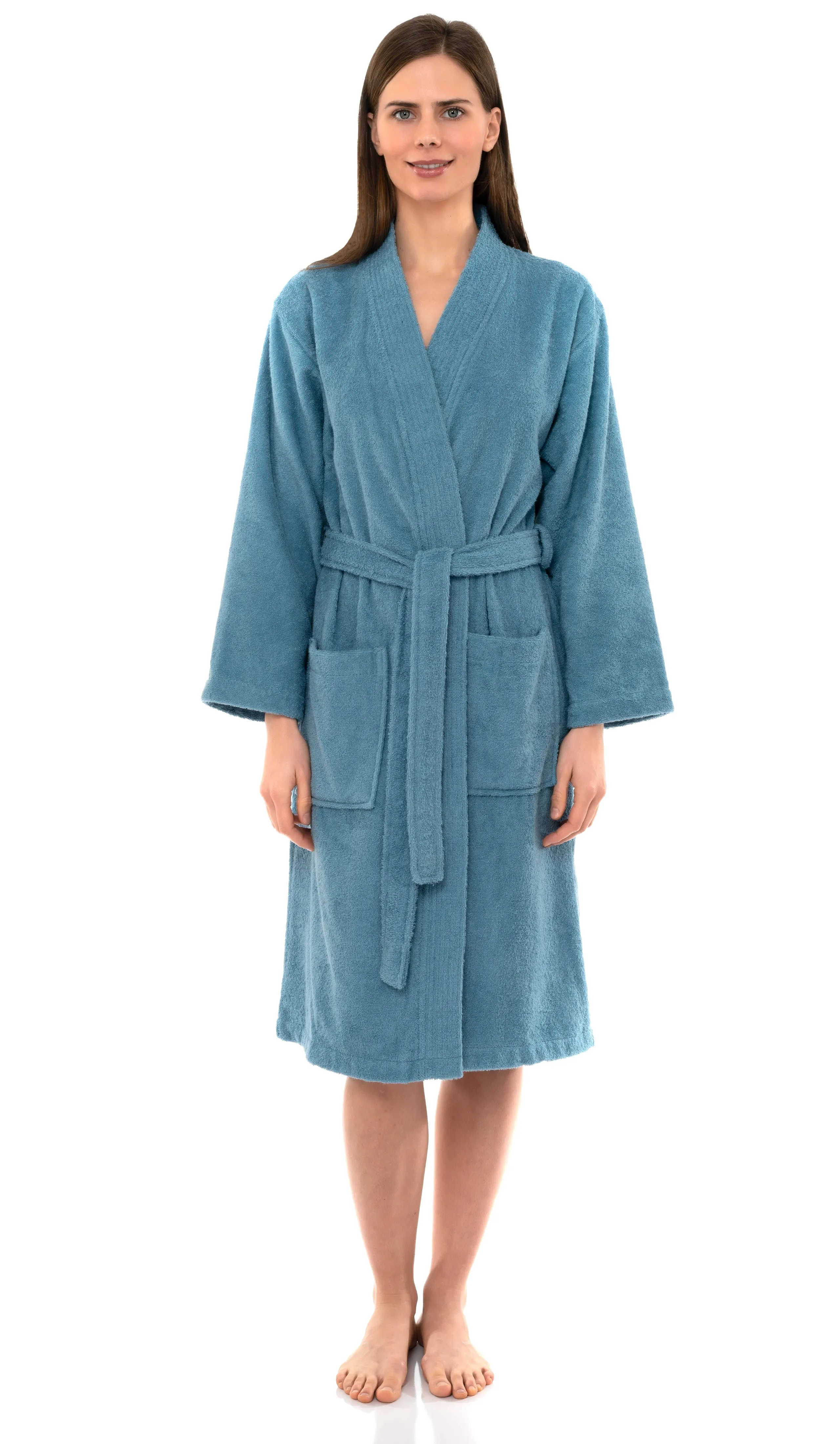 TowelSelections Womens Robe, Kimono Bathrobe for Women, 100% Cotton Knee Length Terry Cloth Robes for Women