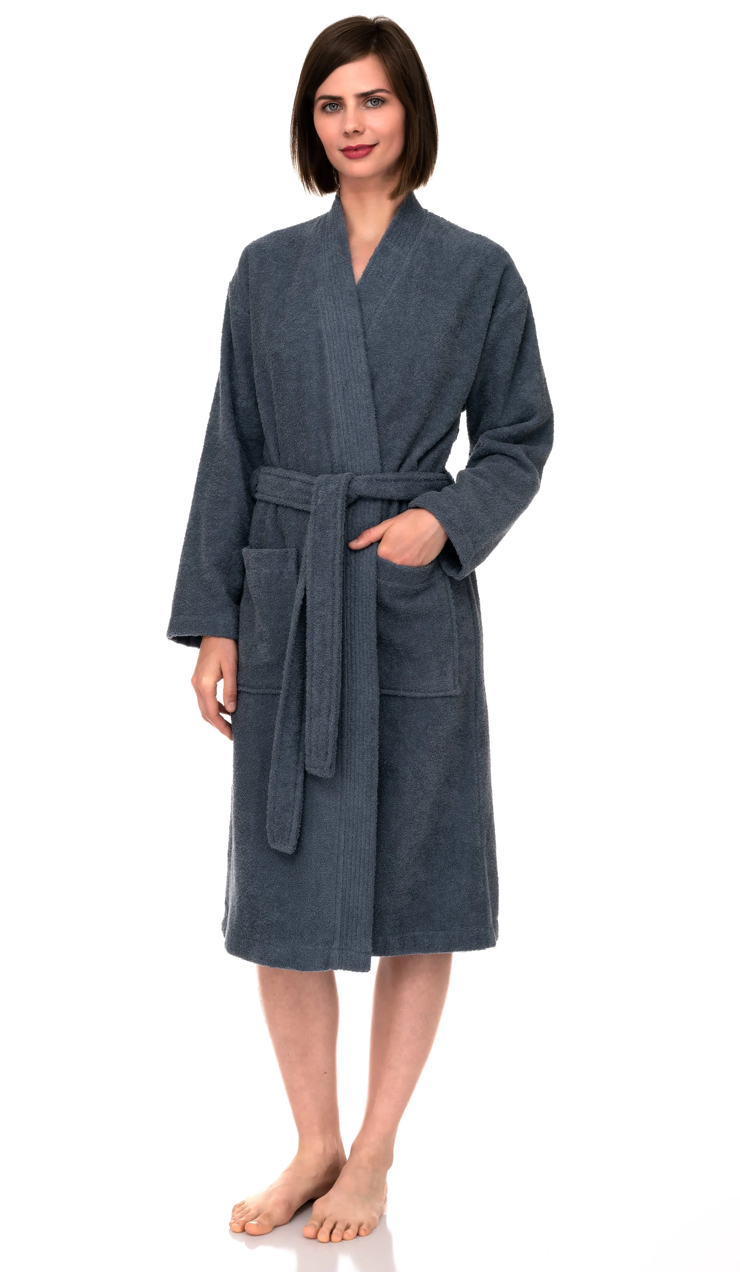 TowelSelections Womens Robe, Kimono Bathrobe for Women, 100% Cotton Knee Length Terry Cloth Robes for Women