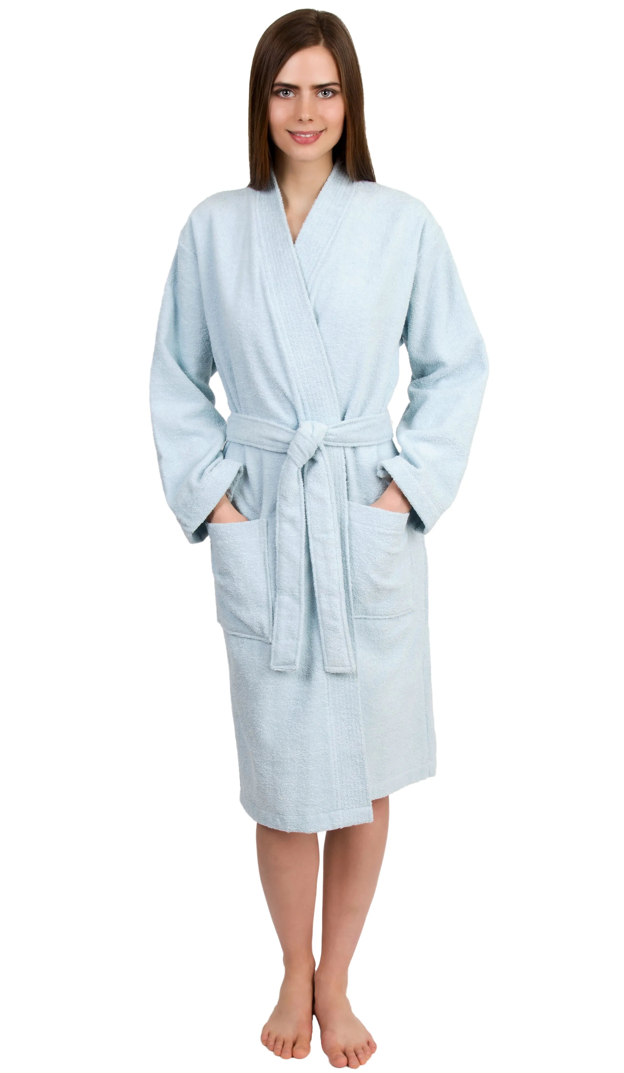 TowelSelections Womens Robe, Kimono Bathrobe for Women, 100% Cotton Knee Length Terry Cloth Robes for Women