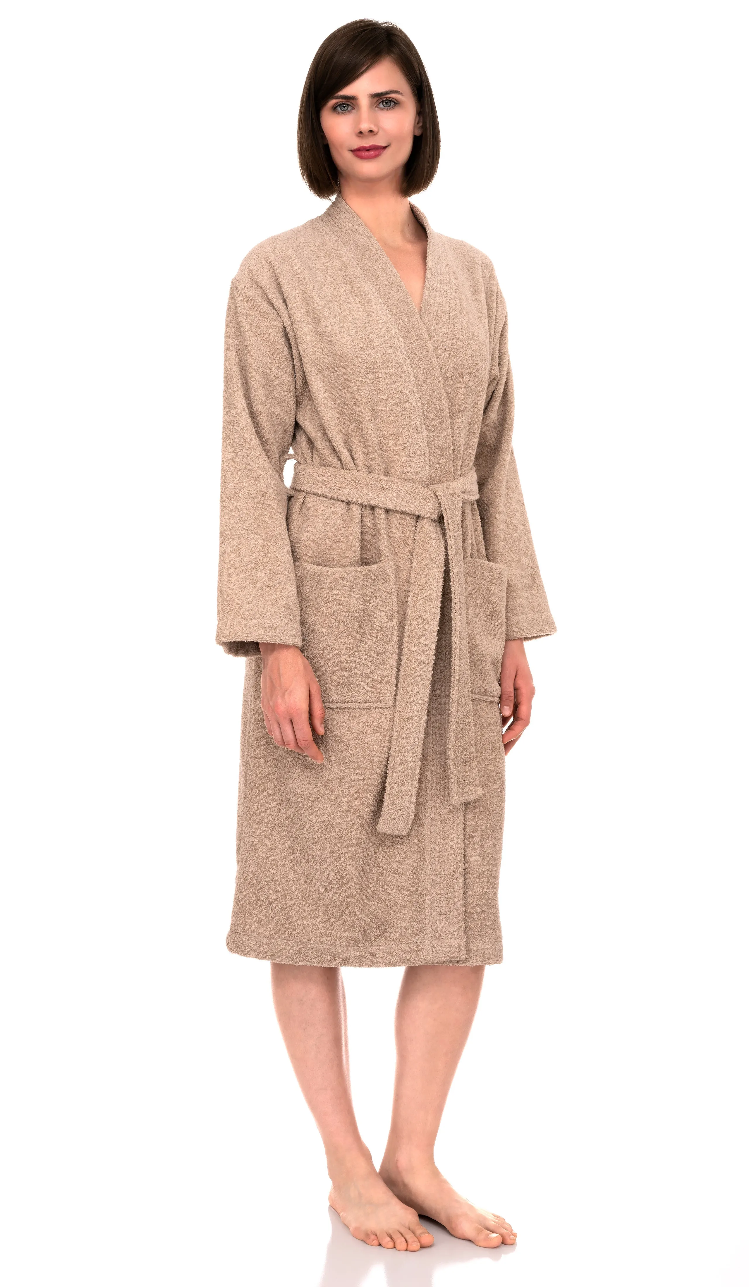 TowelSelections Womens Robe, Kimono Bathrobe for Women, 100% Cotton Knee Length Terry Cloth Robes for Women