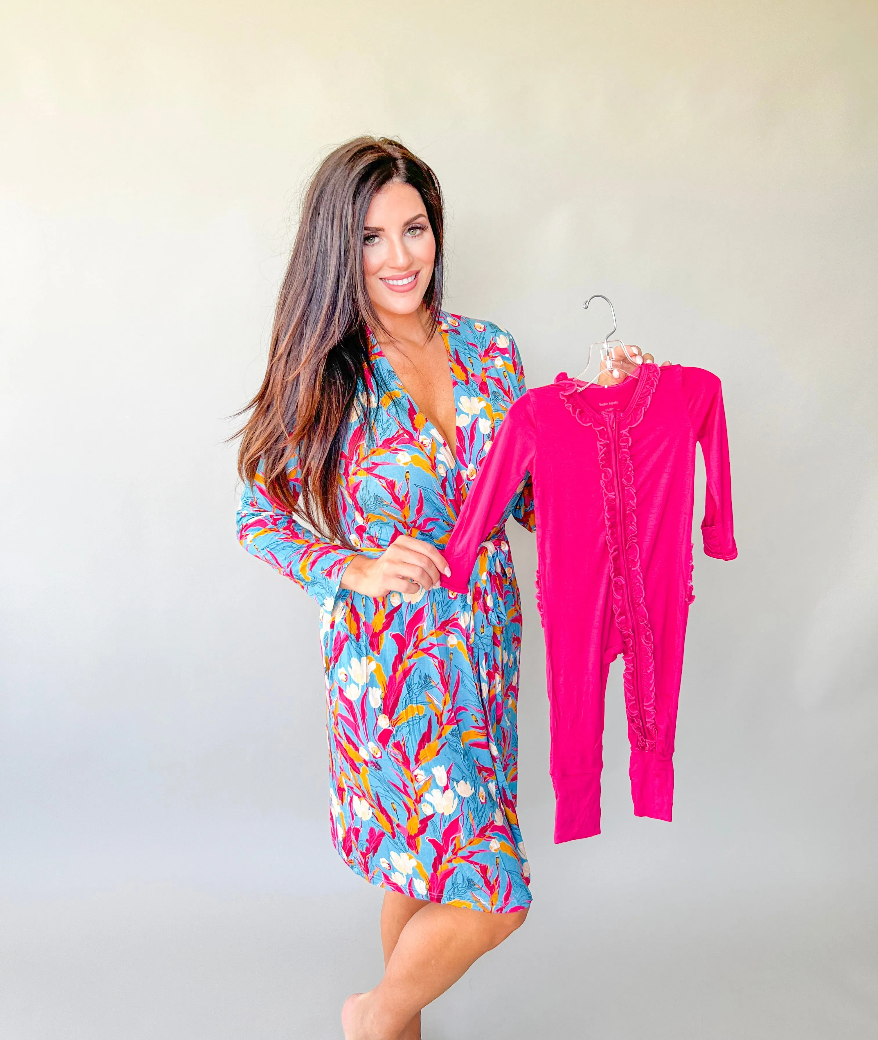 Tropical Magenta Mommy Robe