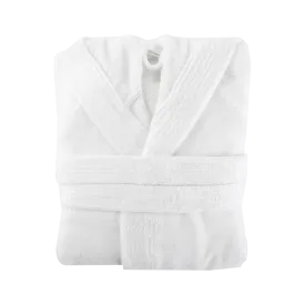 Velour Hooded Bathrobe White