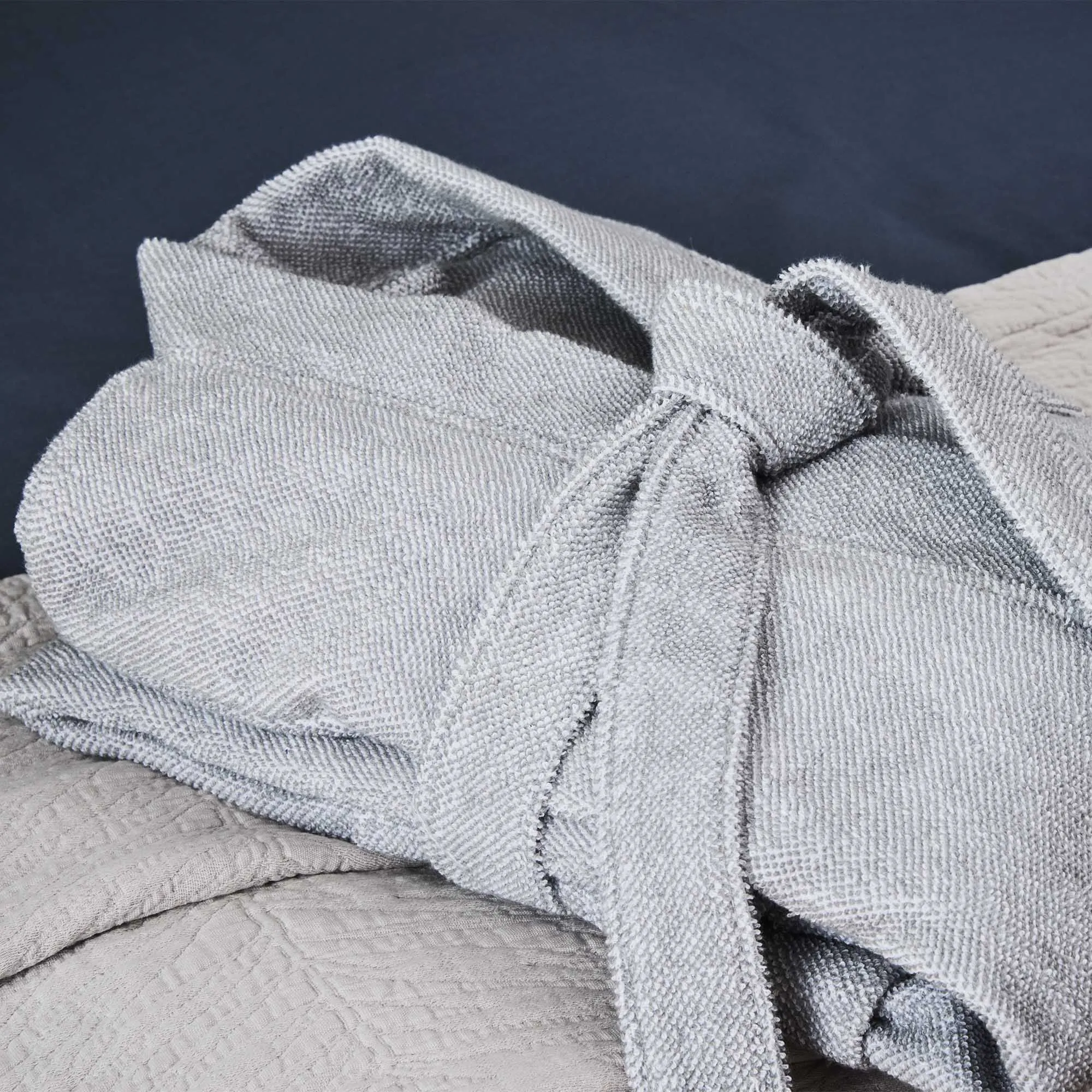 Ventosa Organic Cotton Bathrobe [Grey/White]