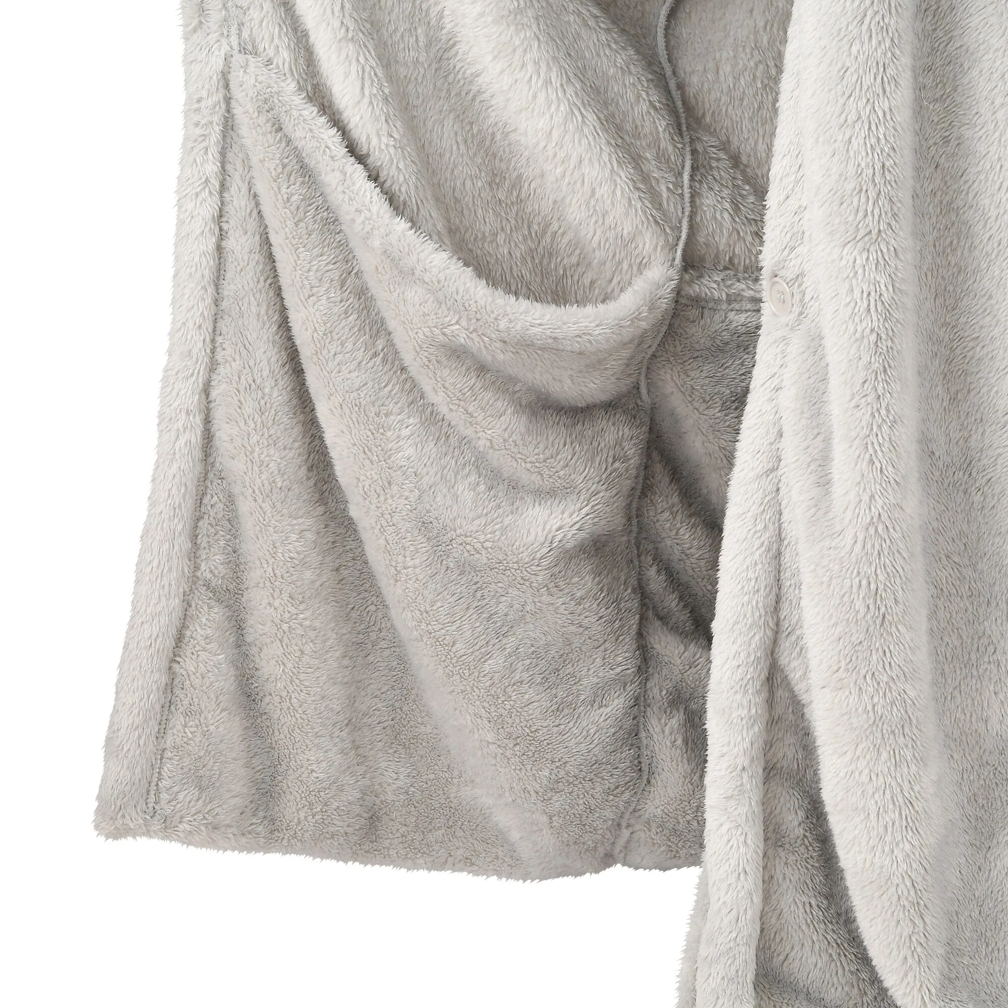 Warm Fleece Blanket Robe  Gray