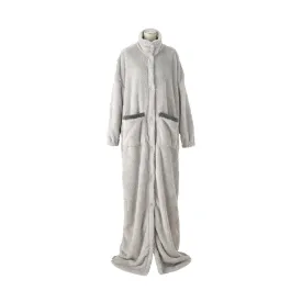 Warm Fleece Blanket Robe  Gray