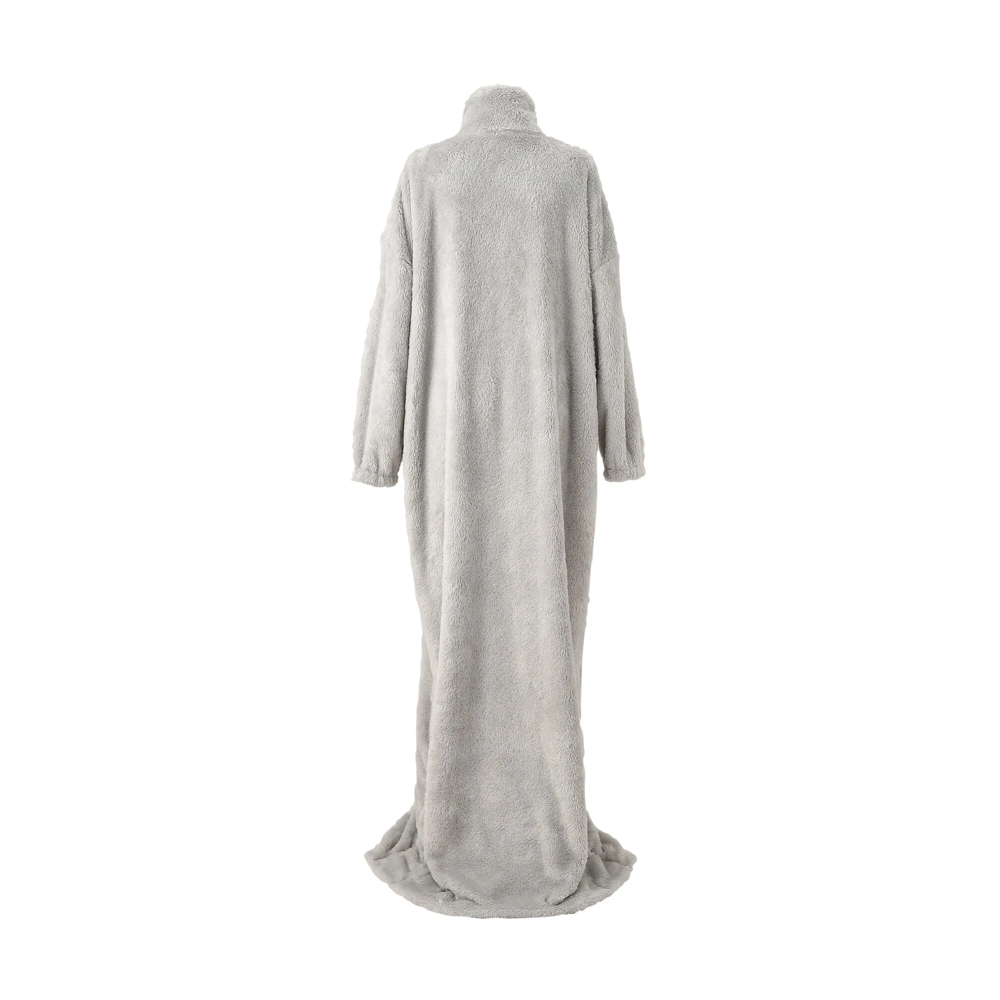 Warm Fleece Blanket Robe  Gray