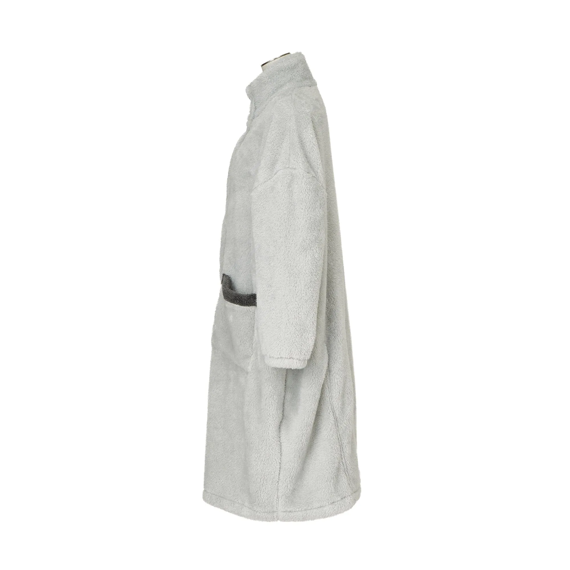 Warm Fleece Blanket Robe Grey