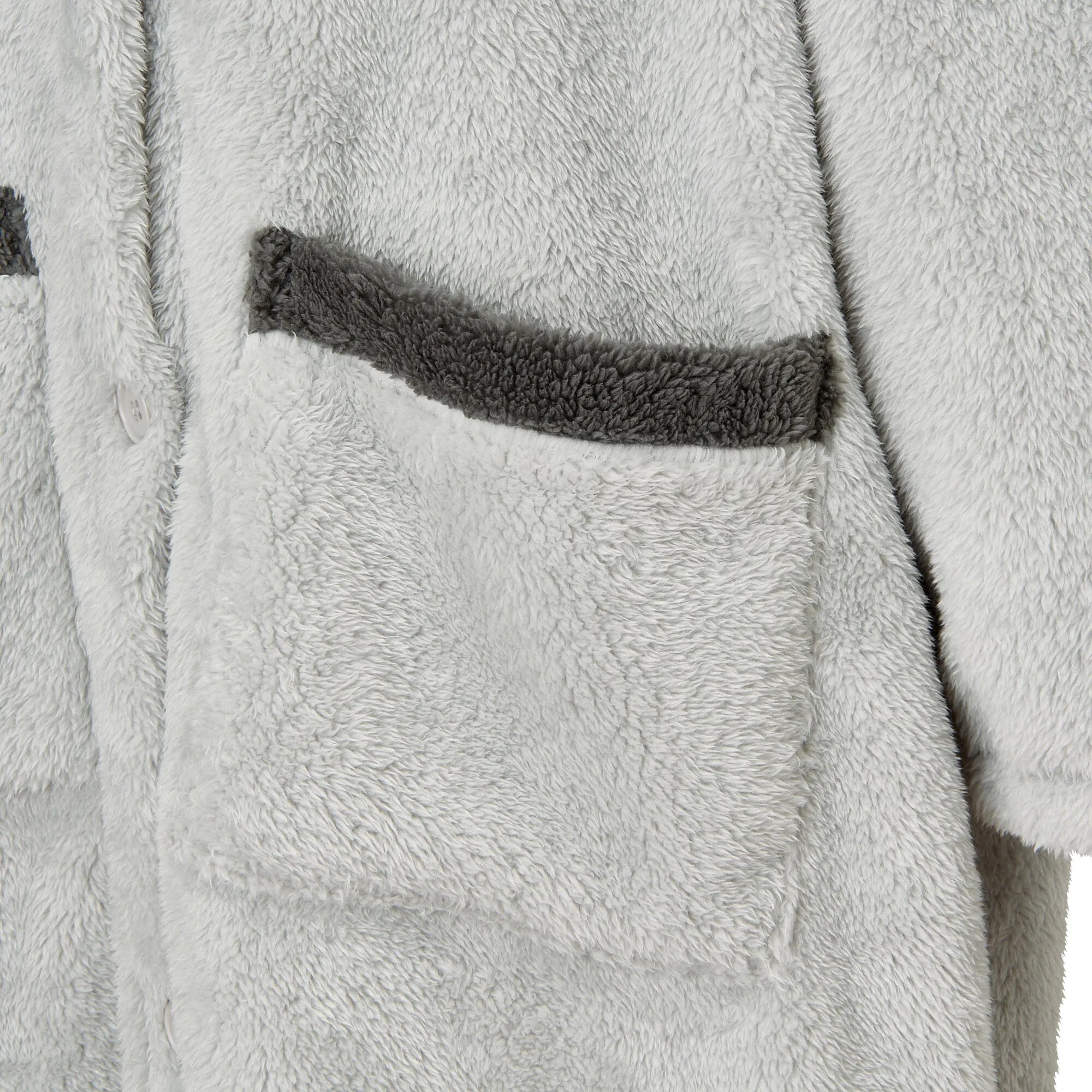 Warm Fleece Blanket Robe Grey