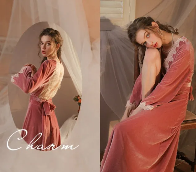 Wedding Nightgown and Bathrobe for Bride