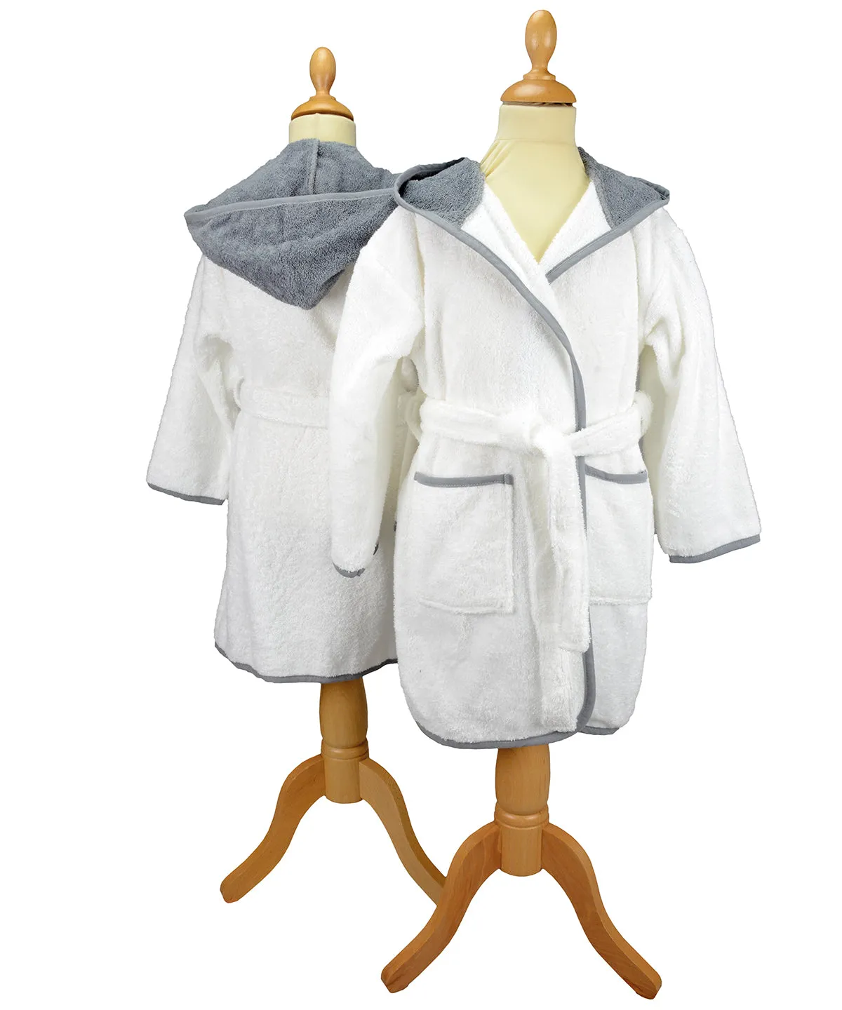 White/Anthracite Grey - ARTG® Boyzz & Girlzz® hooded bathrobe