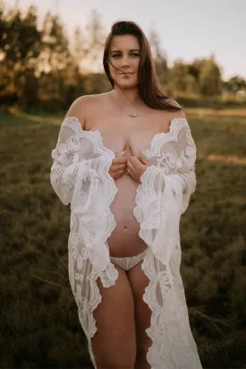 Willow White Lace Robe