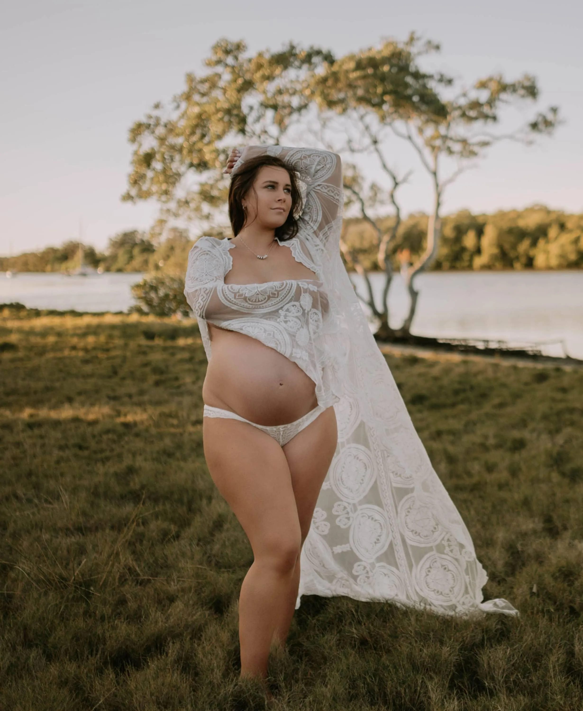 Willow White Lace Robe