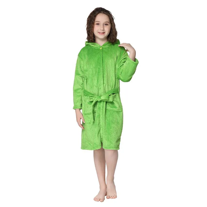 Winter Children's Bathrobe Cartoon Flannel Nightgown Teen Dressing Gown