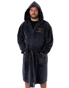 Yellowstone Men's Blue Hooded Bathrobe